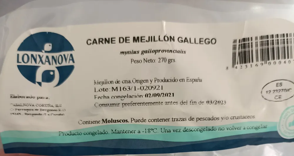 Carne de mejillón gallego
