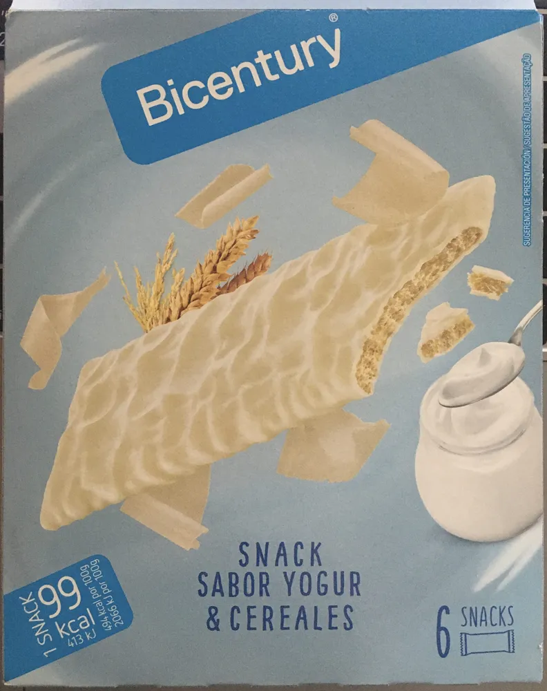 Snack sabor yogur y cereales