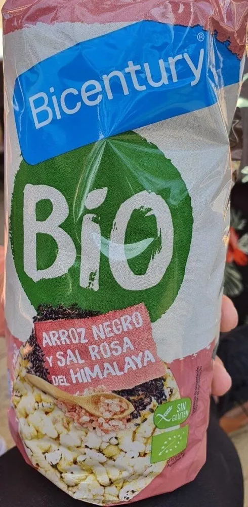 Bio tortitas de maíz, arroz negro y sal rosa del himalaya