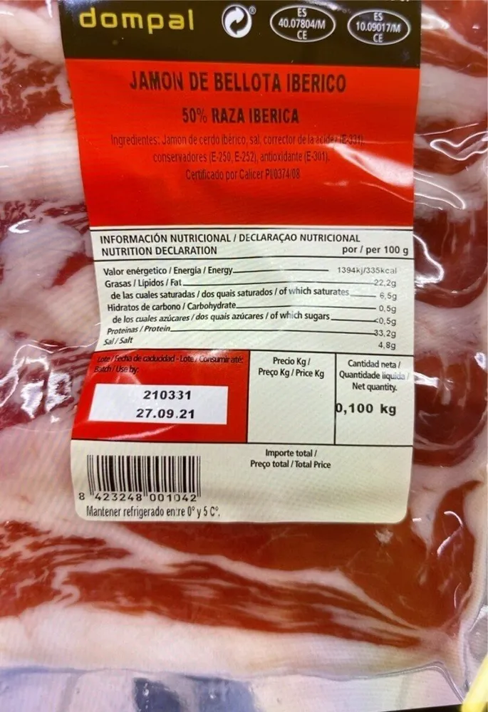 Jamón ibérico bellota