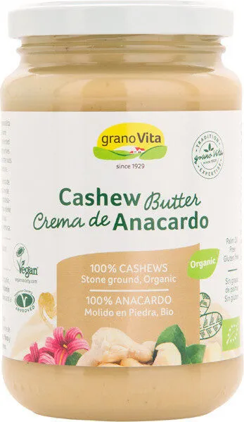 Crema de anacardo ecológica sin gluten y sin