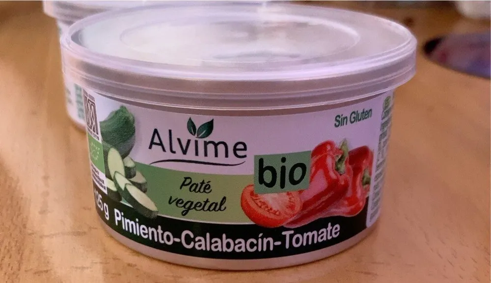 Paté vegetal pimiento,Calabacín y Tomate Bio