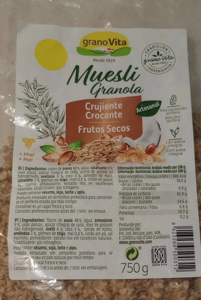 Muesli con frutos secos
