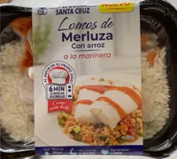 Lomos de merluza con arroz a la marinera