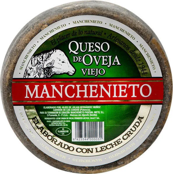Queso viejo de oveja elaborado con leche cruda peso aproximado