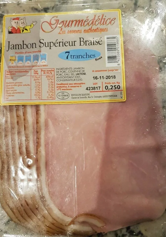 Jambon superieur braise