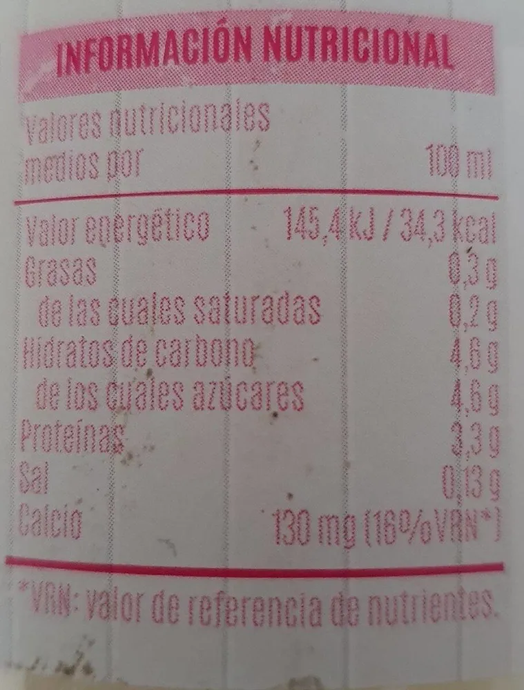 Leche fresca desnatada pasteurizada