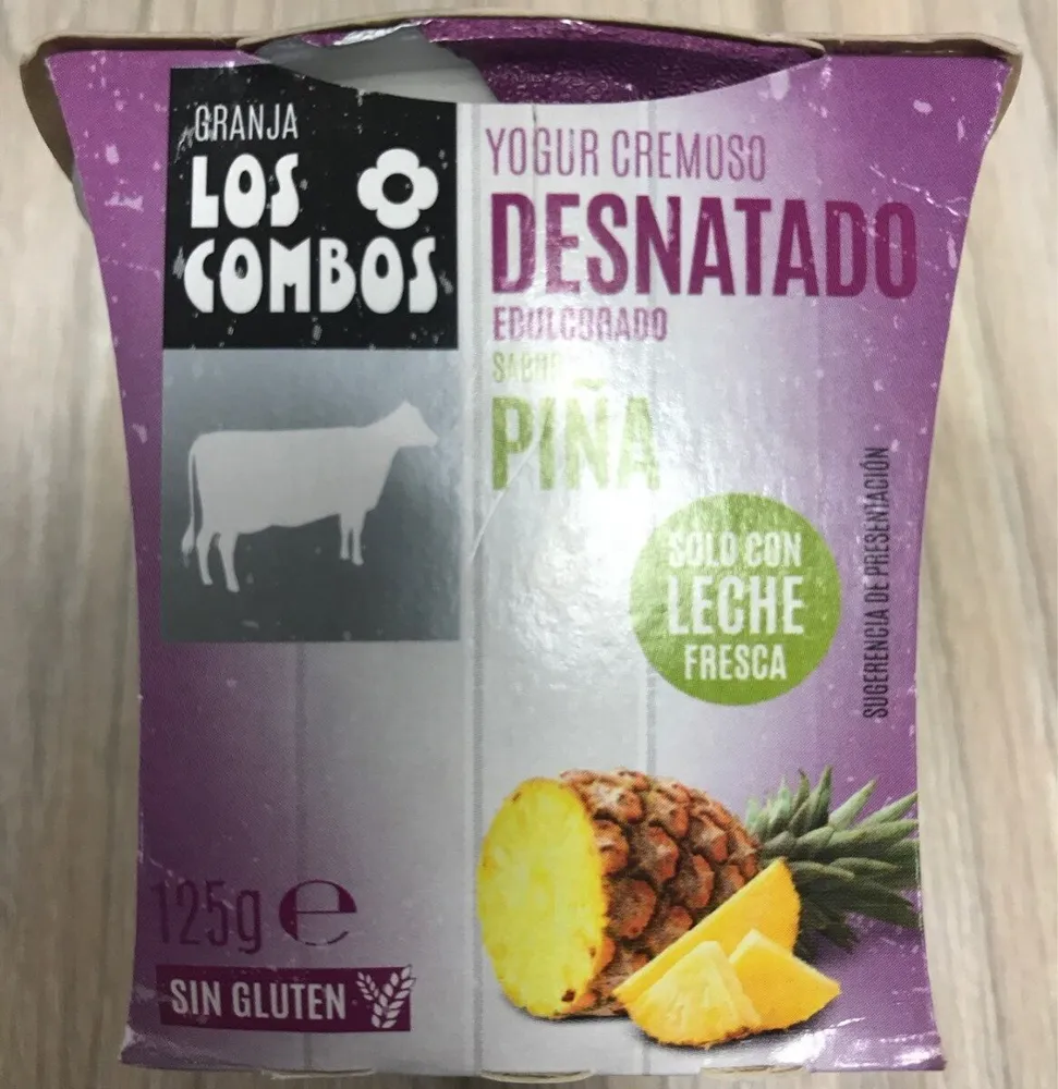 Yogur cremoso desnatado edulcorado sabor piña