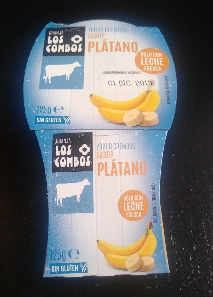Yogur cremoso sabor plátano