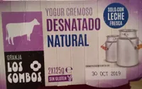 Yogurt cremoso desnatado natural