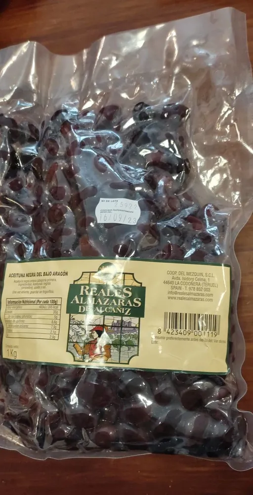 Aceituna negra del bajo Aragón.
