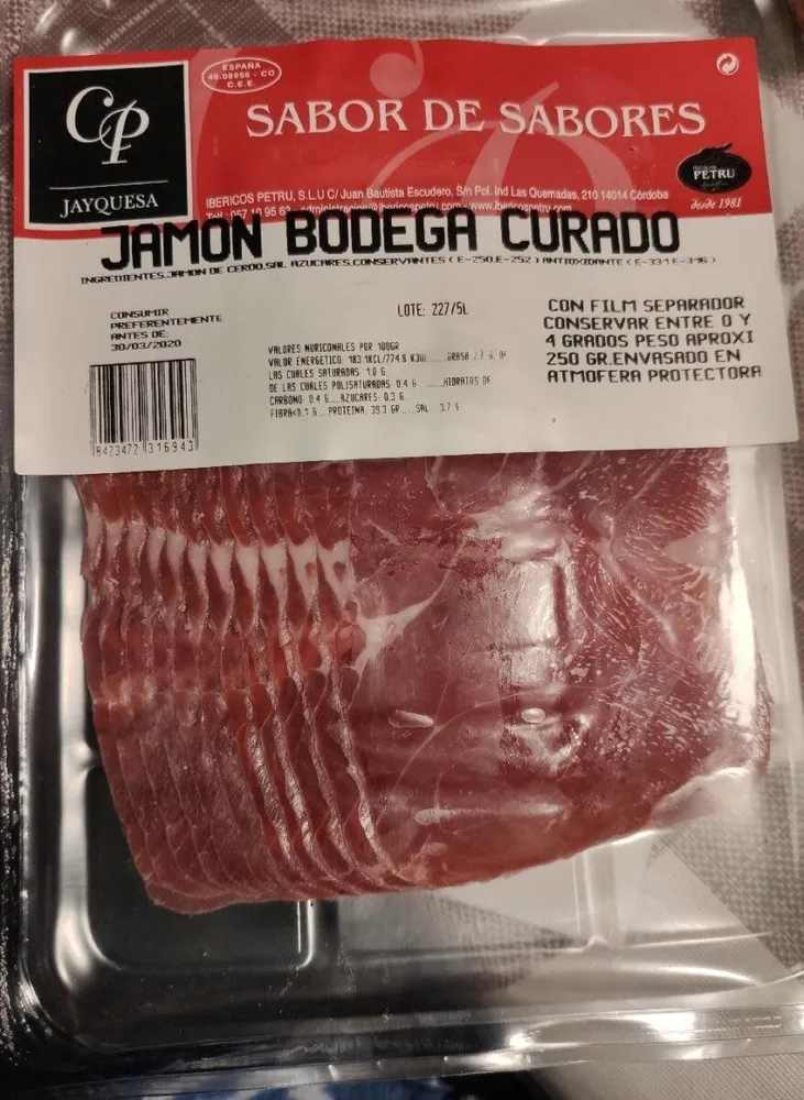 Jamón bodega curado