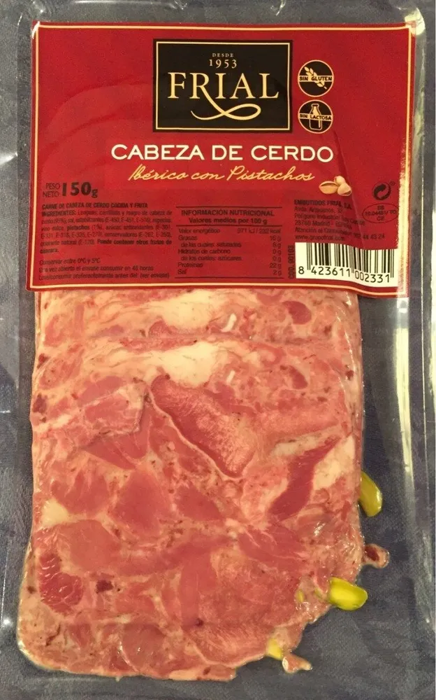 Cabeza de cerdo con pistachos