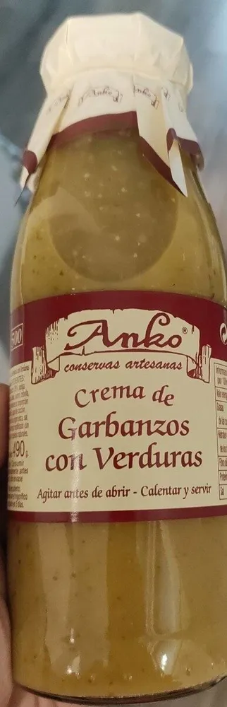 Crema de garbanzos con verduras