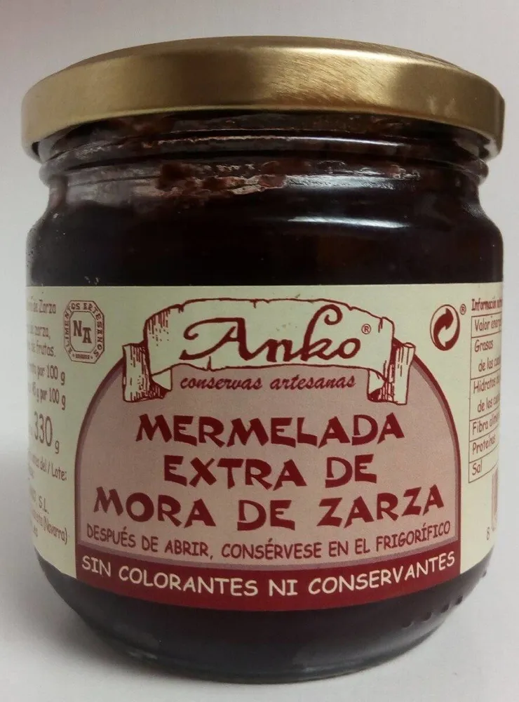 Mermelada extra de mora de zarza
