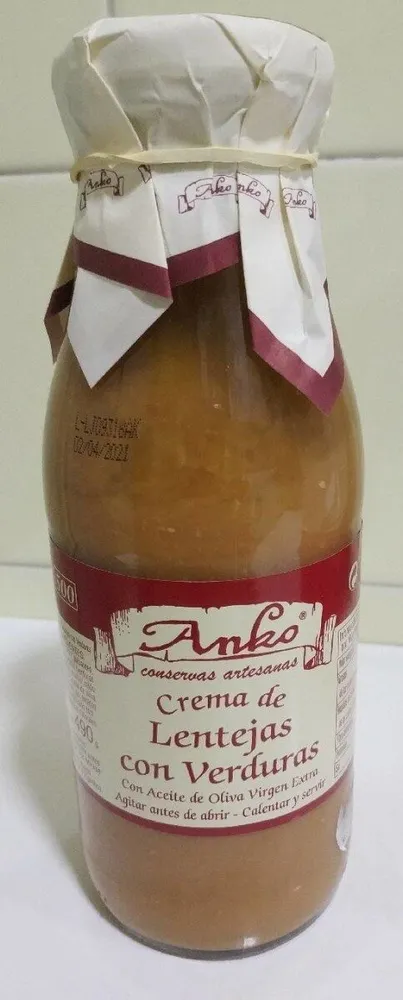 Crema de lentejas con verduras