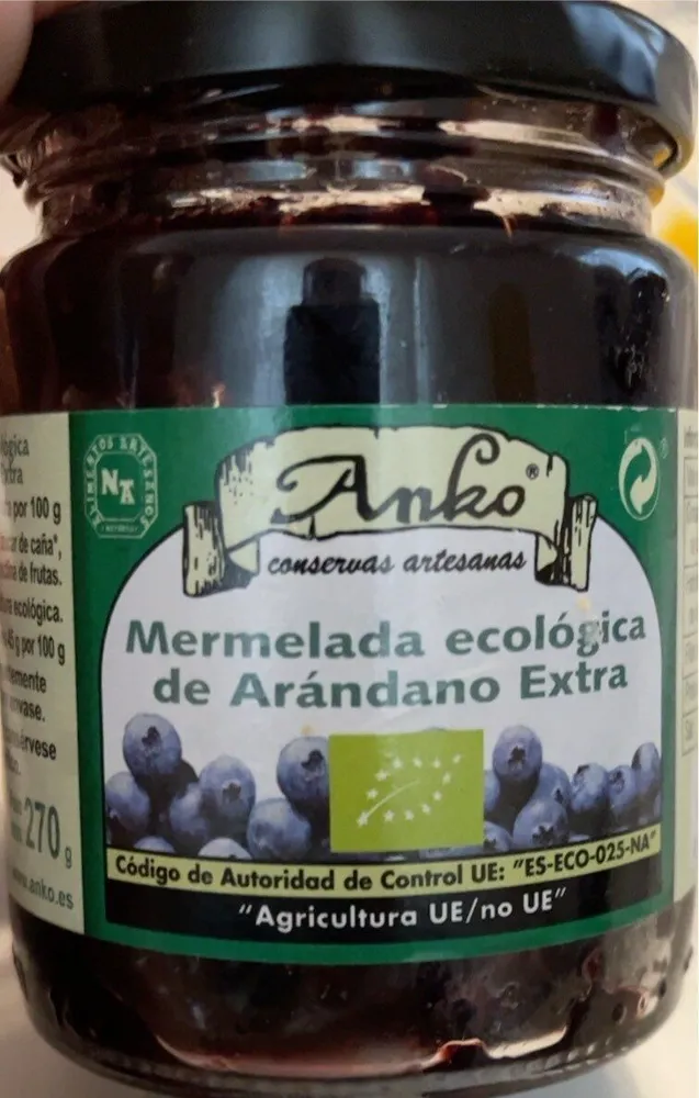 Mermelada ecológica de arándanos extra