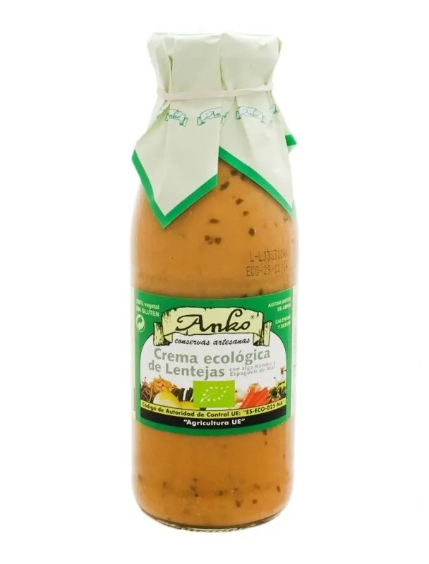 Crema ecológica de lentejas