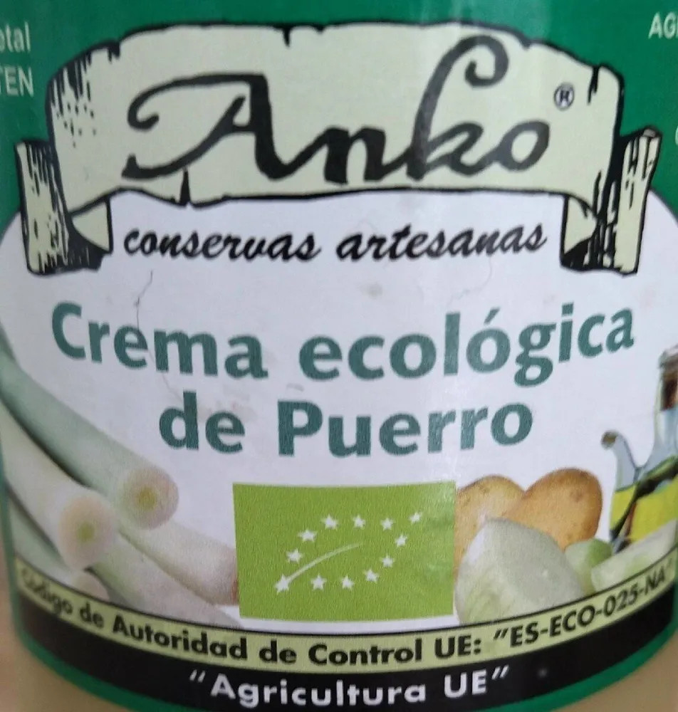 Crema ecológica de puerro