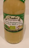 Crema ecológica de guisantes maiz y coco