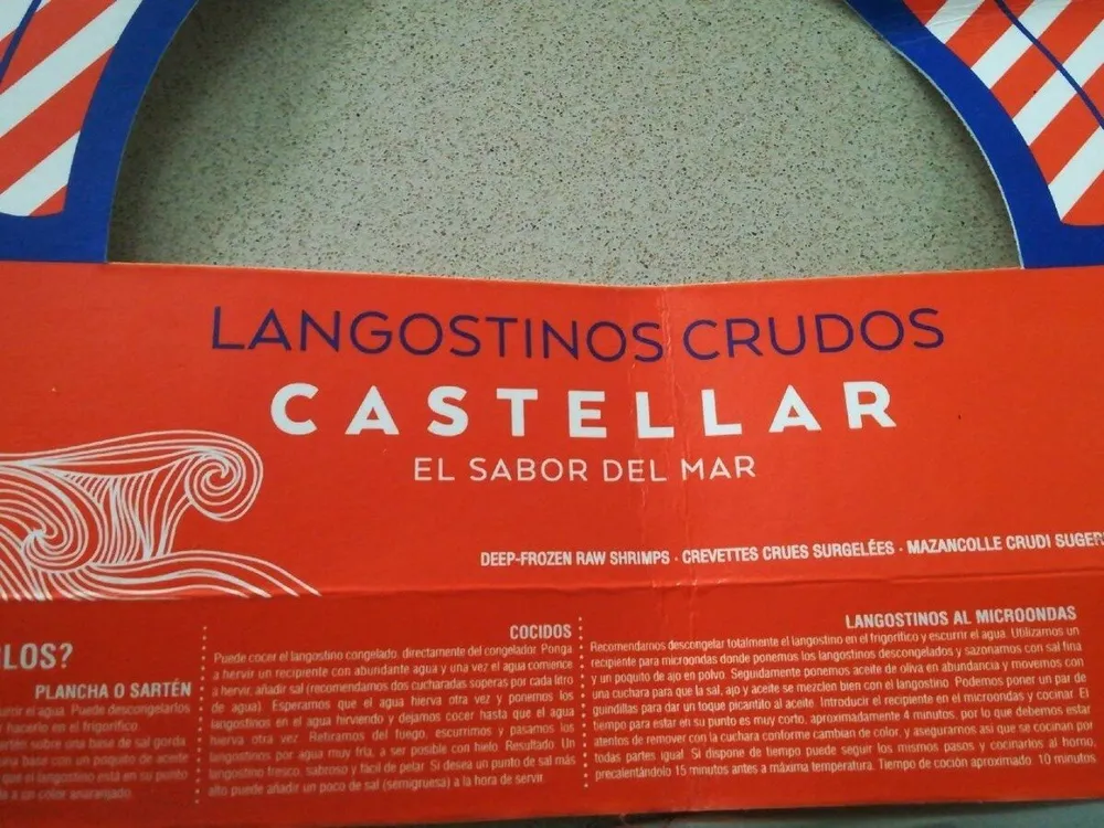 Langostinos crudos ultracongelados