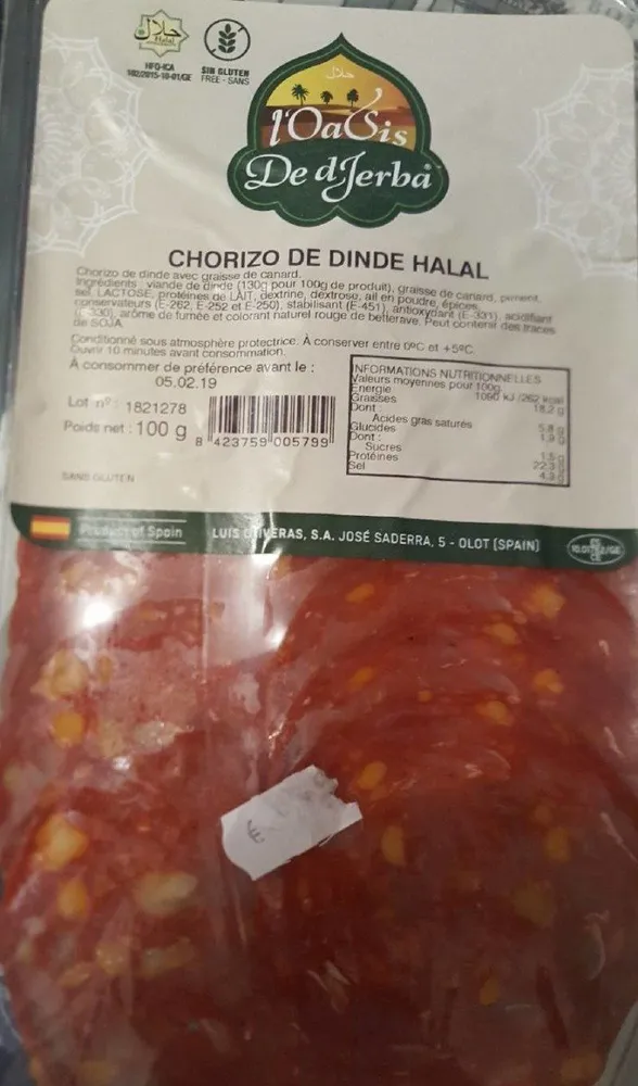 Chorizo de dinde hallal