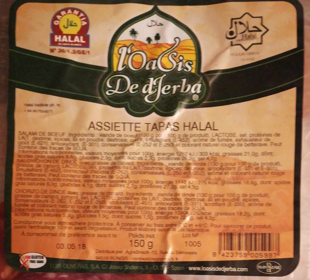 Assiette tapas halal