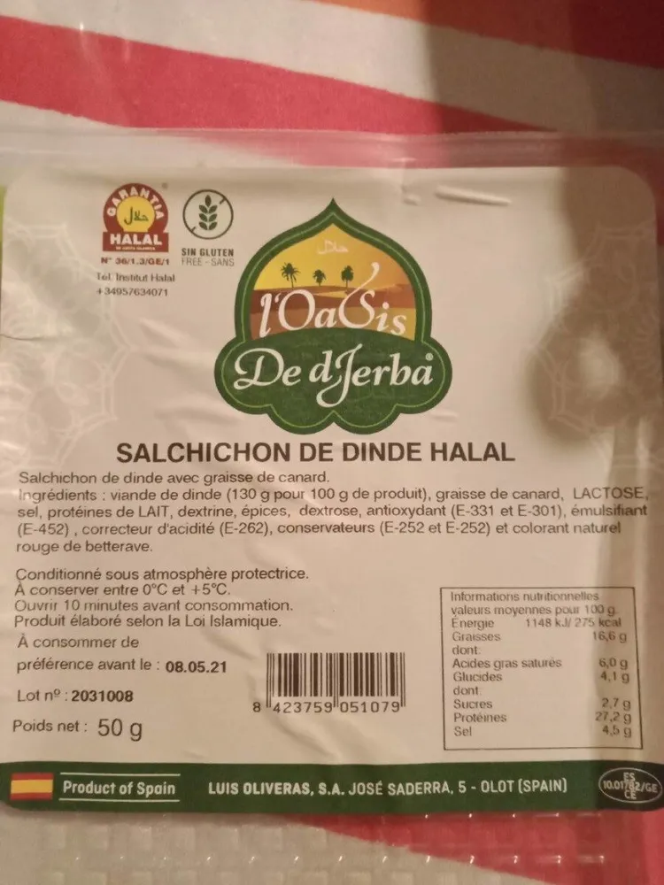SALCHICHON DE DINDE HALAL