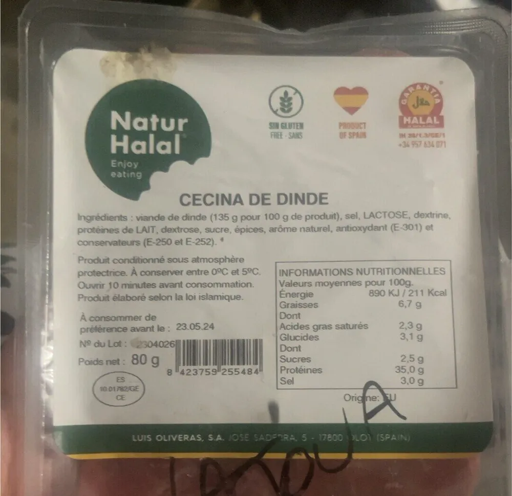 Cecina de pavo