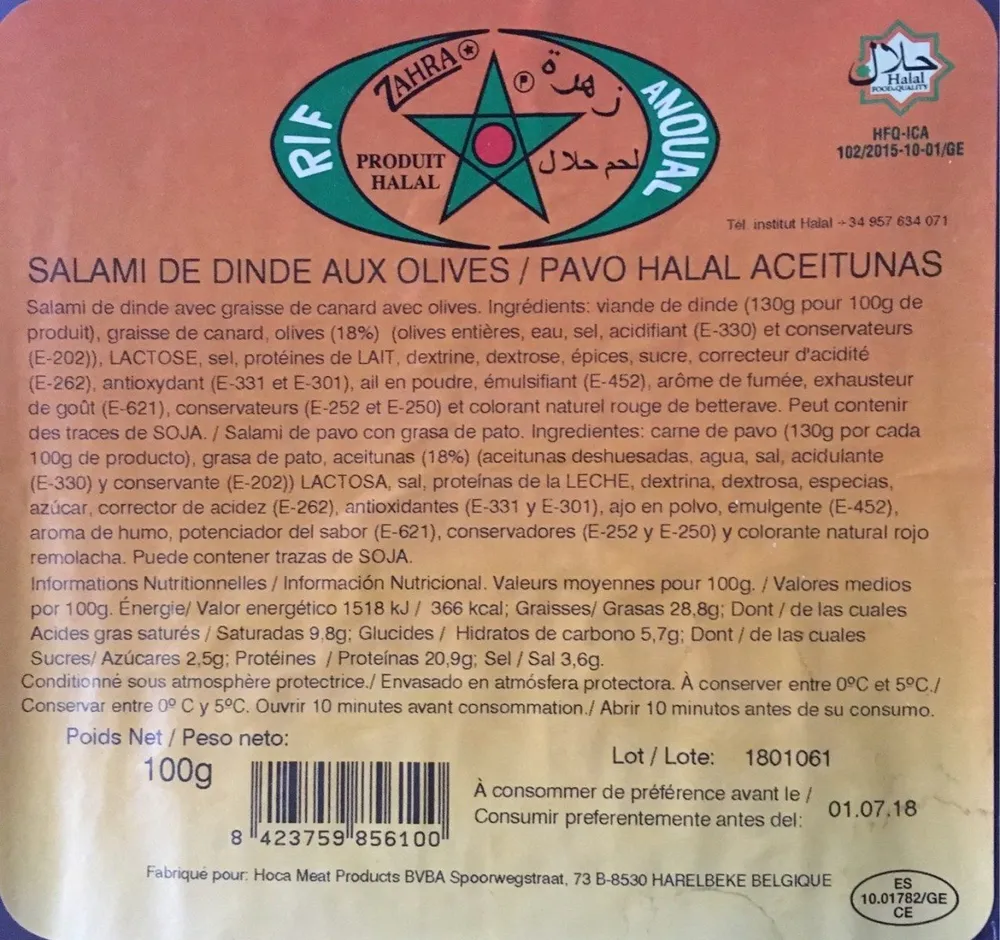 Salami de Dinde aux Olives
