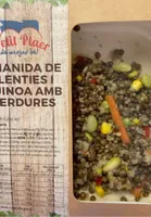 Amanida de llenties i quinoa amb verdures