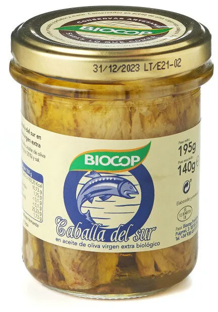 Caballa aceite de oliva virgen extra ecológico