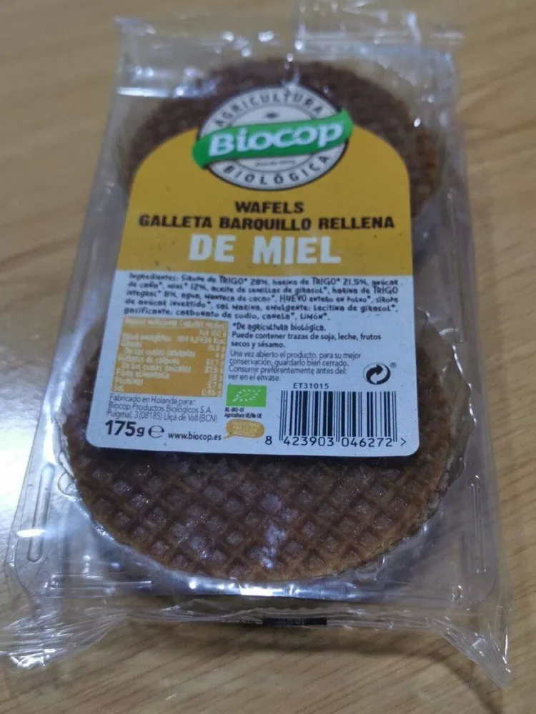 Wafles Galleta Barquillo Rellena de Miel