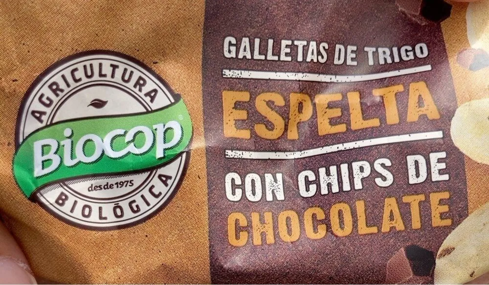 Galletas de trigo espelta con chips de chocolate