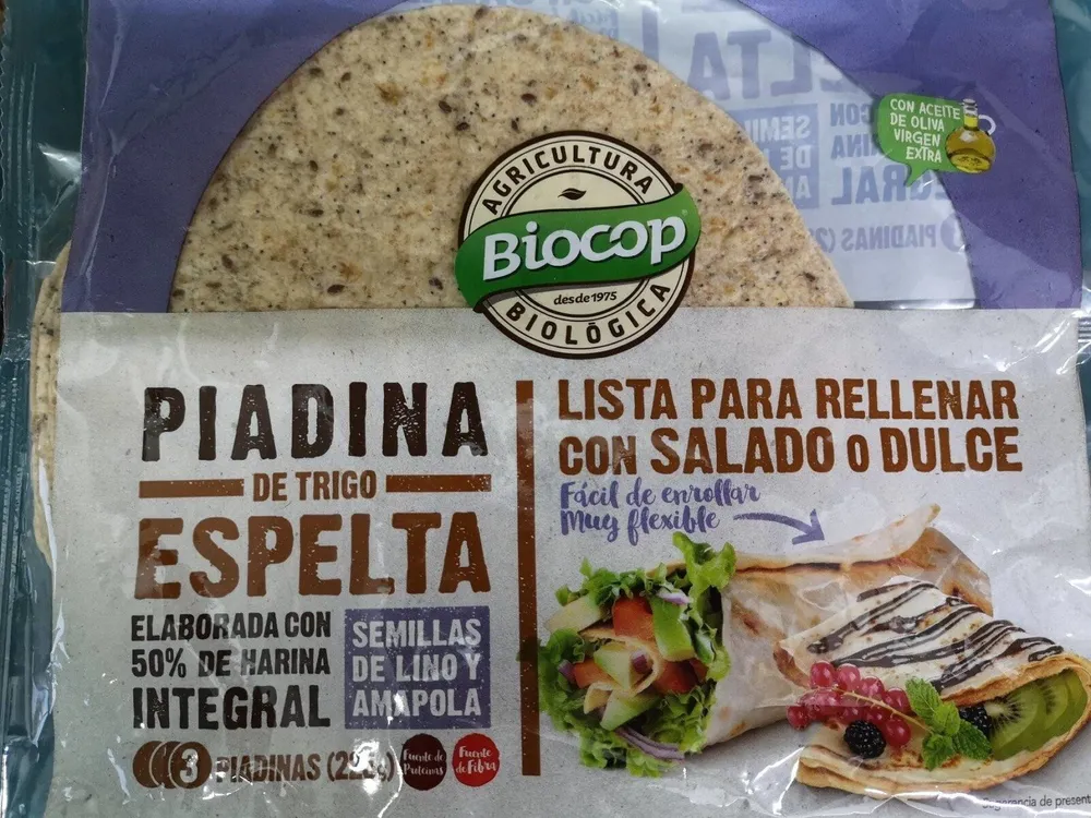Piadina de trigo espelta