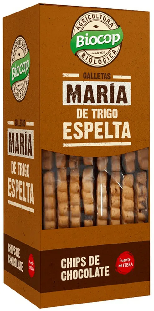 Galletas maría de trigo espelta con chips de chocolate