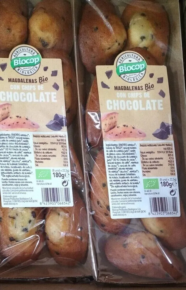 Magdalenas chips chocolate