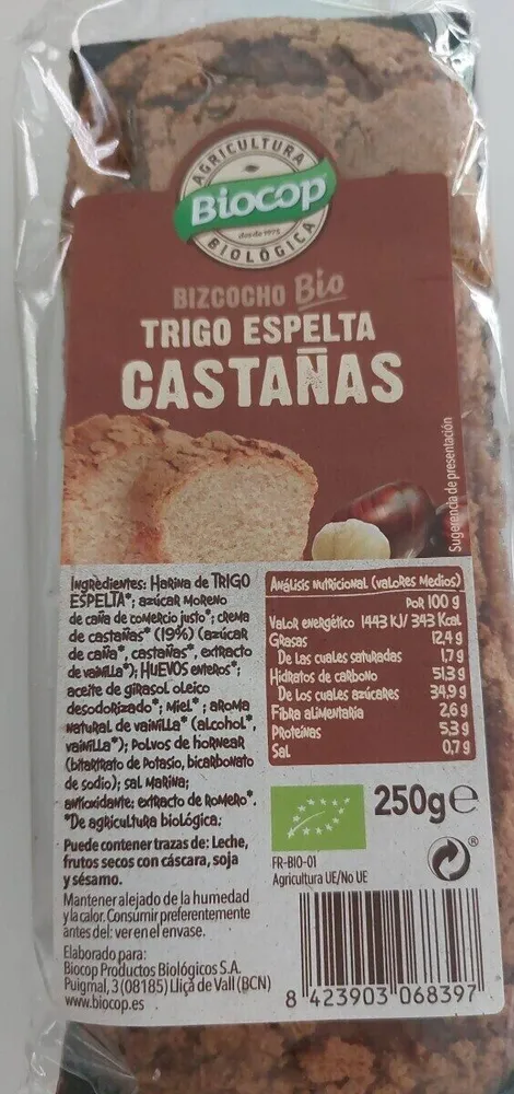 Bizcocho trigo espelta cadtañas