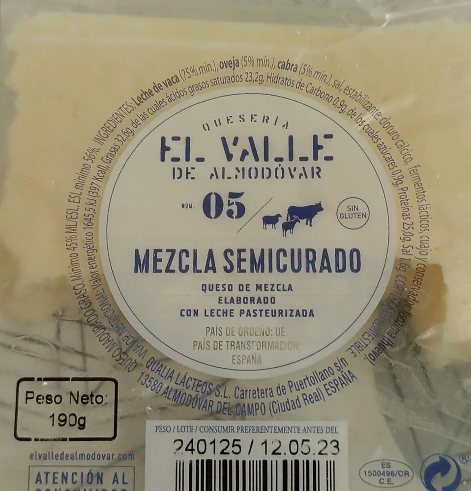 Queso mezcla semicurado