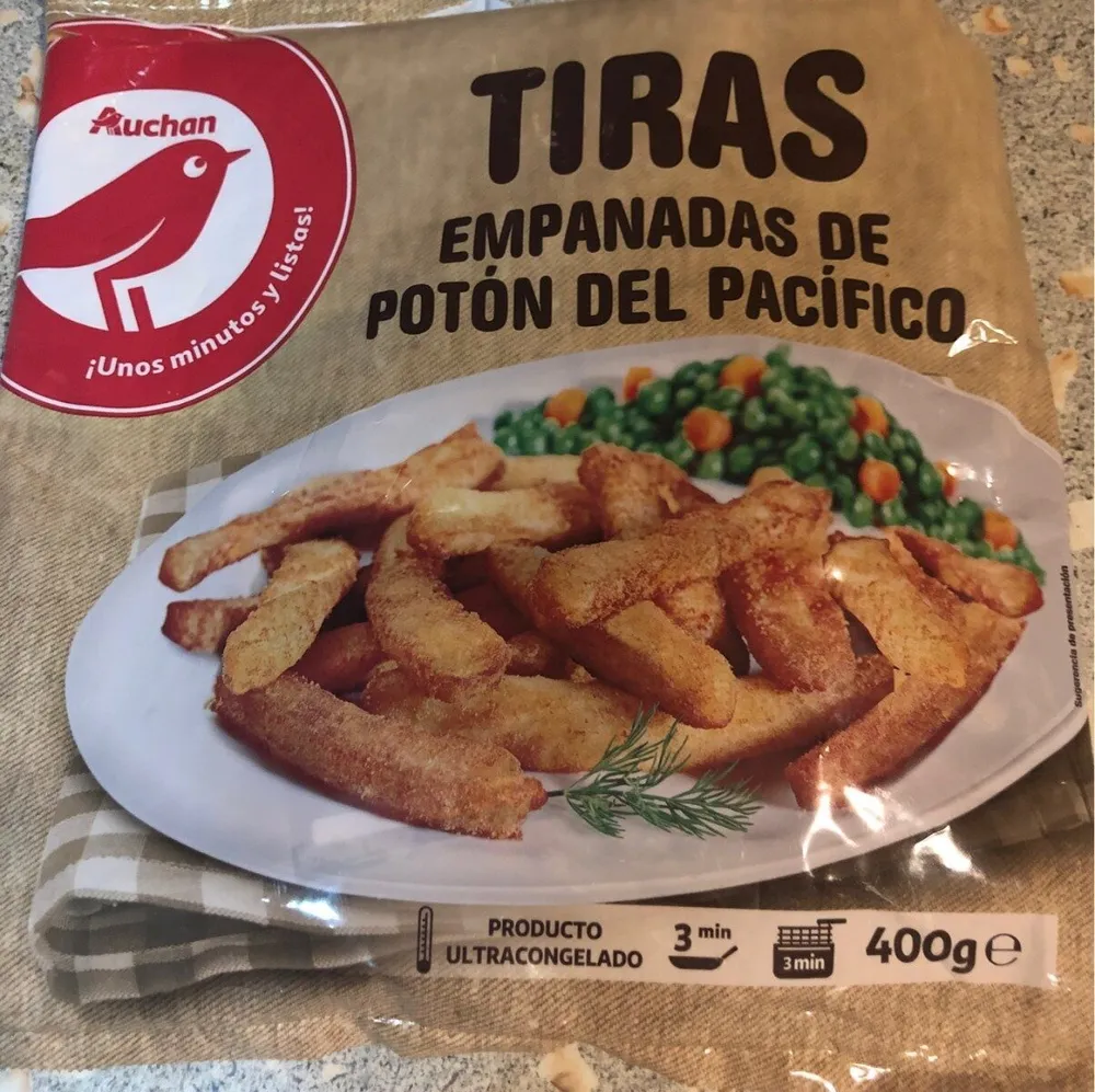 Tiras empanadas de potón del Pacífico