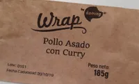 Wrap pollo asado con curry