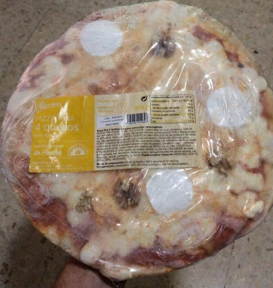 Pizza fina 4 quesos