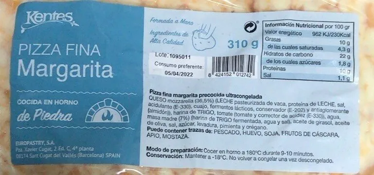Pizza fina margarita