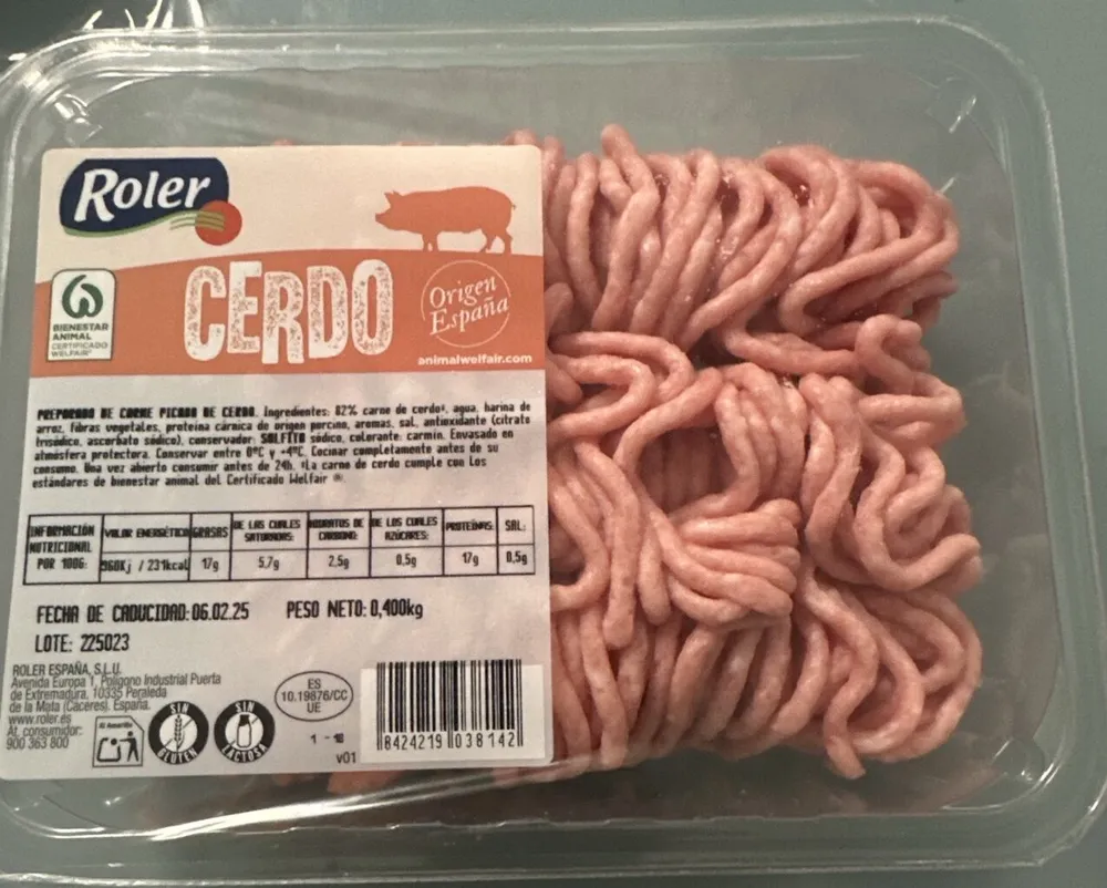 Preparado de carne de cerdo