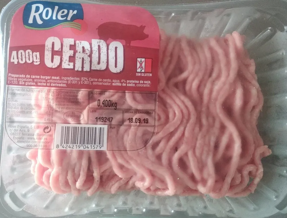 Carne picada de cerdo