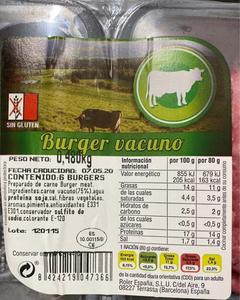 Burger vacuno
