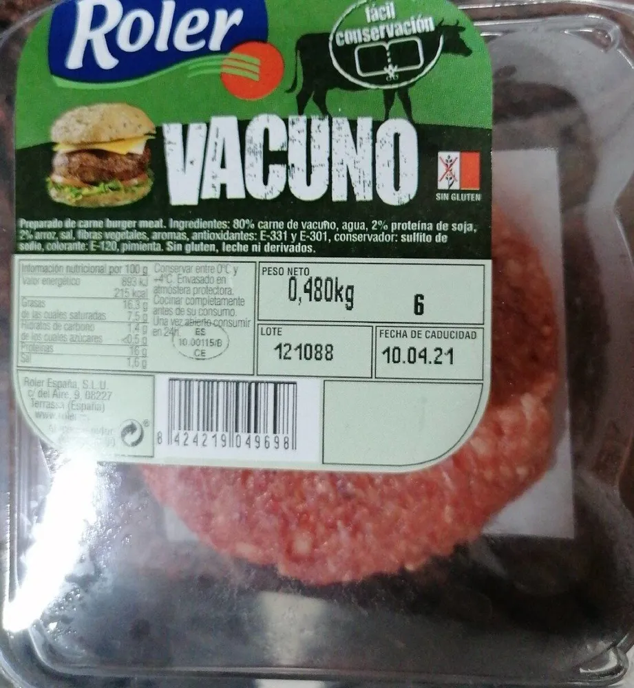 Hamburguesa vacuno