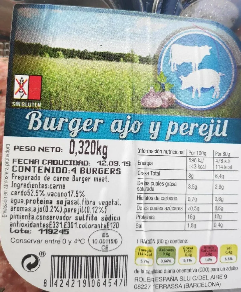 Burger ajo y perejil