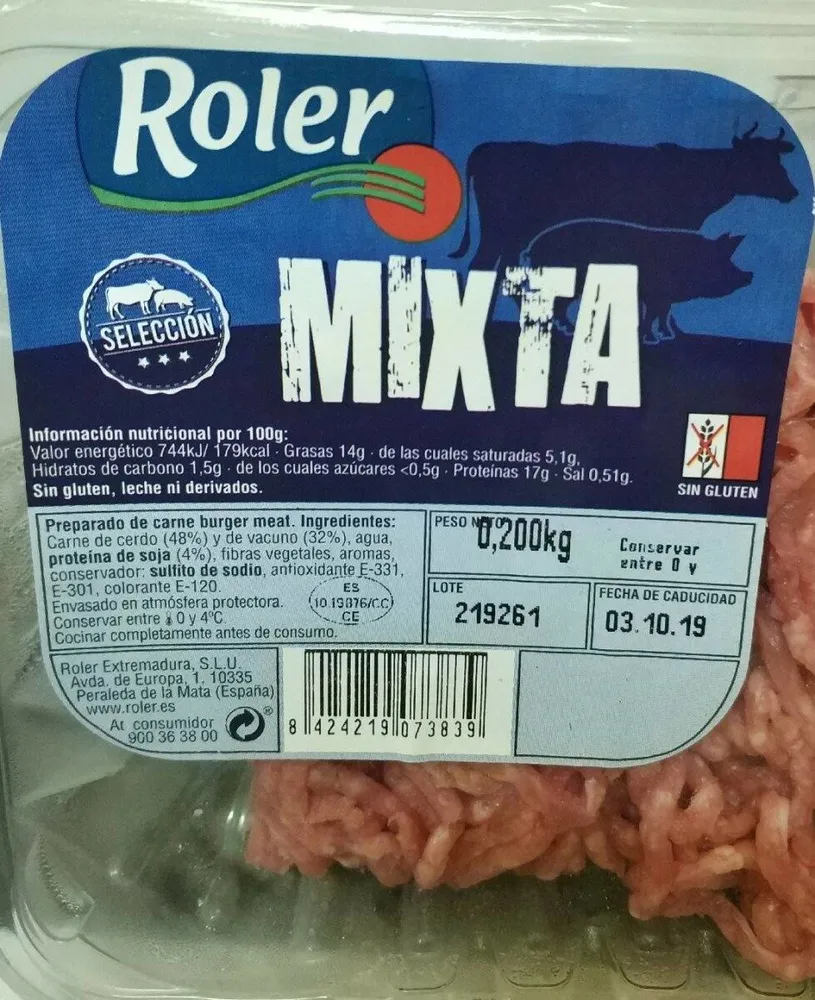 Carne picada mixta