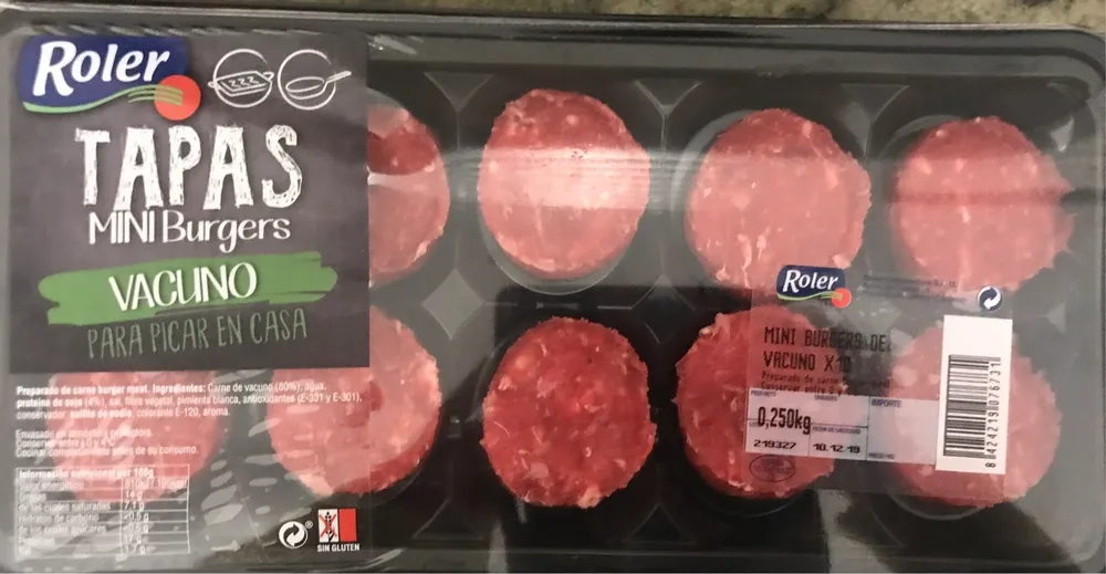 Tapa Mini Burguers Vacuno